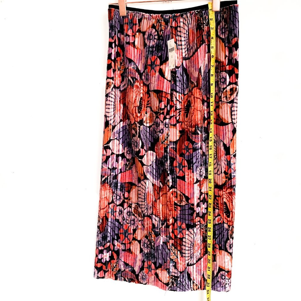 NWOT anthropologie mauve tilda pleated velvet skirt - Picture 3 of 5